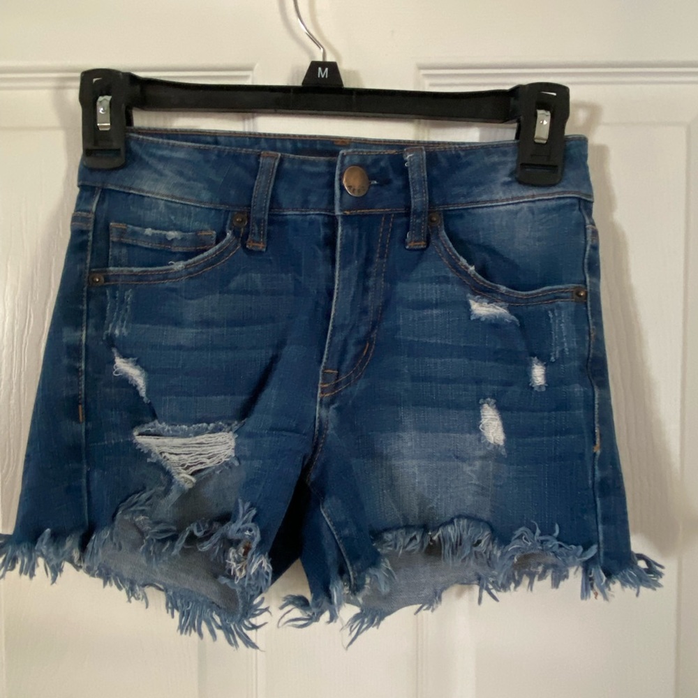 Aeropostale distressed high wasted cut off  frayed denim Jean shorts size 00